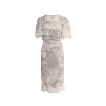 Left Bank Purple Vine Lace Panel Dress