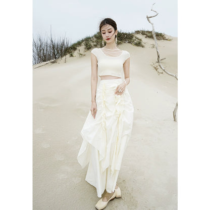 Gentle Beige Fairy Skirt: Spring/Summer