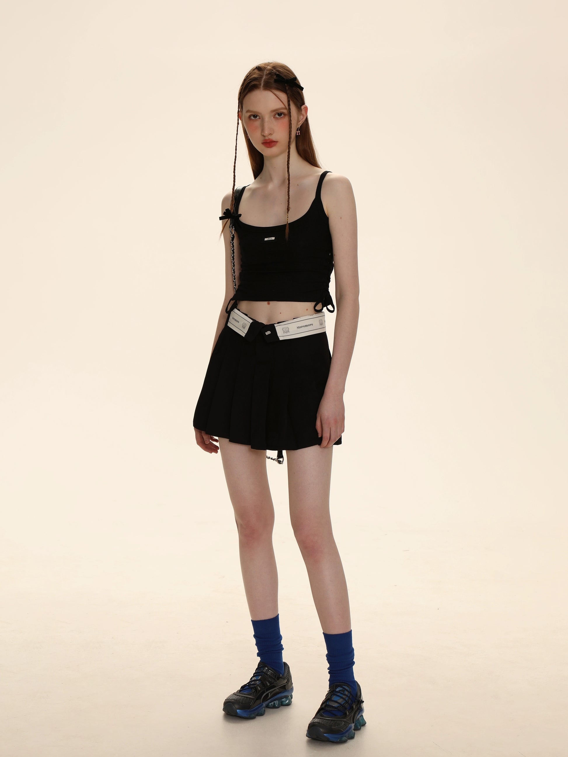 Acetic Acid Pleated Short Skirt