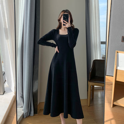 Black Knitted Slim Dress