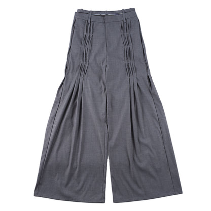 New! Pleated Low-rise Mop Pants