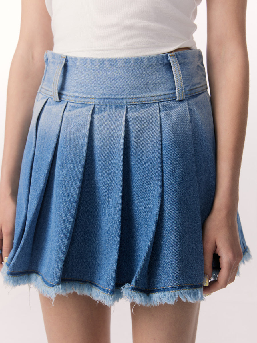 Gradient A-line Denim Skirt