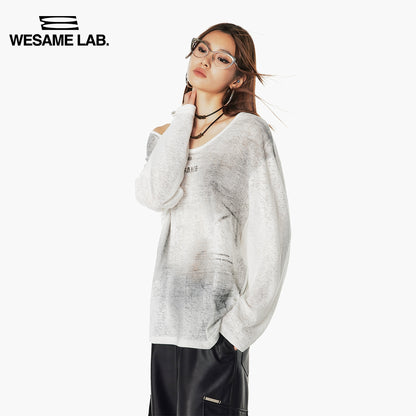 Printed Long Sleeve Loose Fitting T-shirt