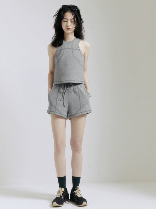 Gray Sporty Track Shorts