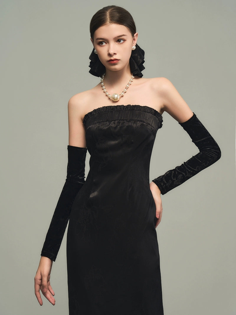 Black Hepburn Satin Dress