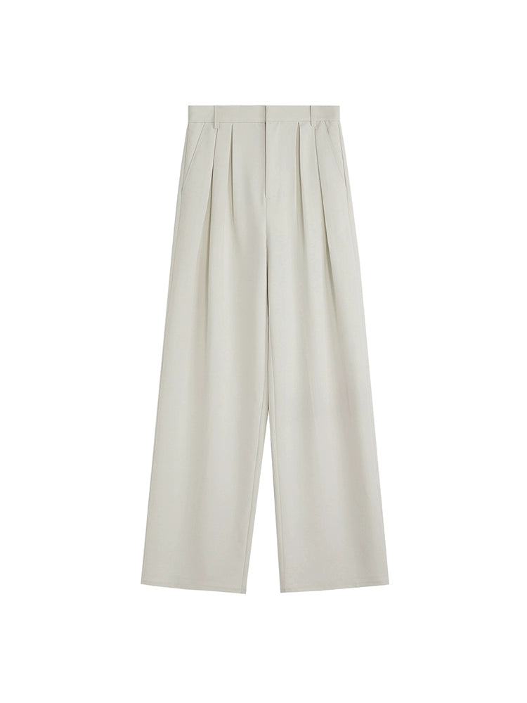 White Wide Leg Suit Pants