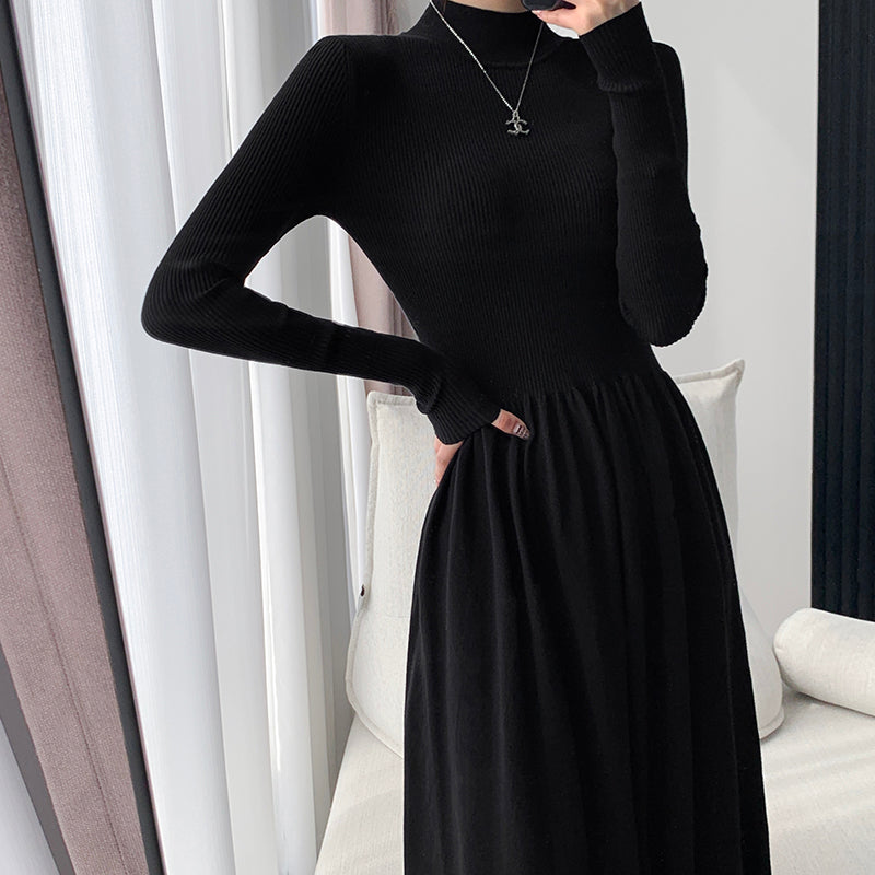 Slim Fit Black Knit Dress