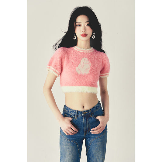 Imitation Mink Rabbit Knit Top