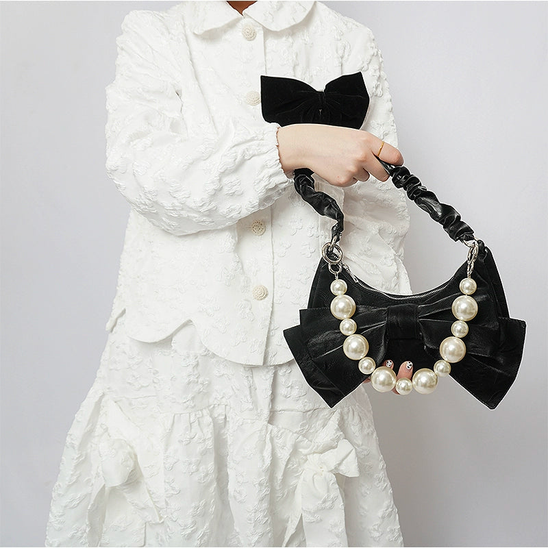 Pearl Bow Crossbody Bag