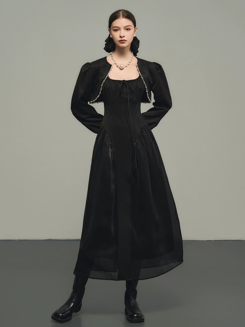 Cappotto corto nero perla