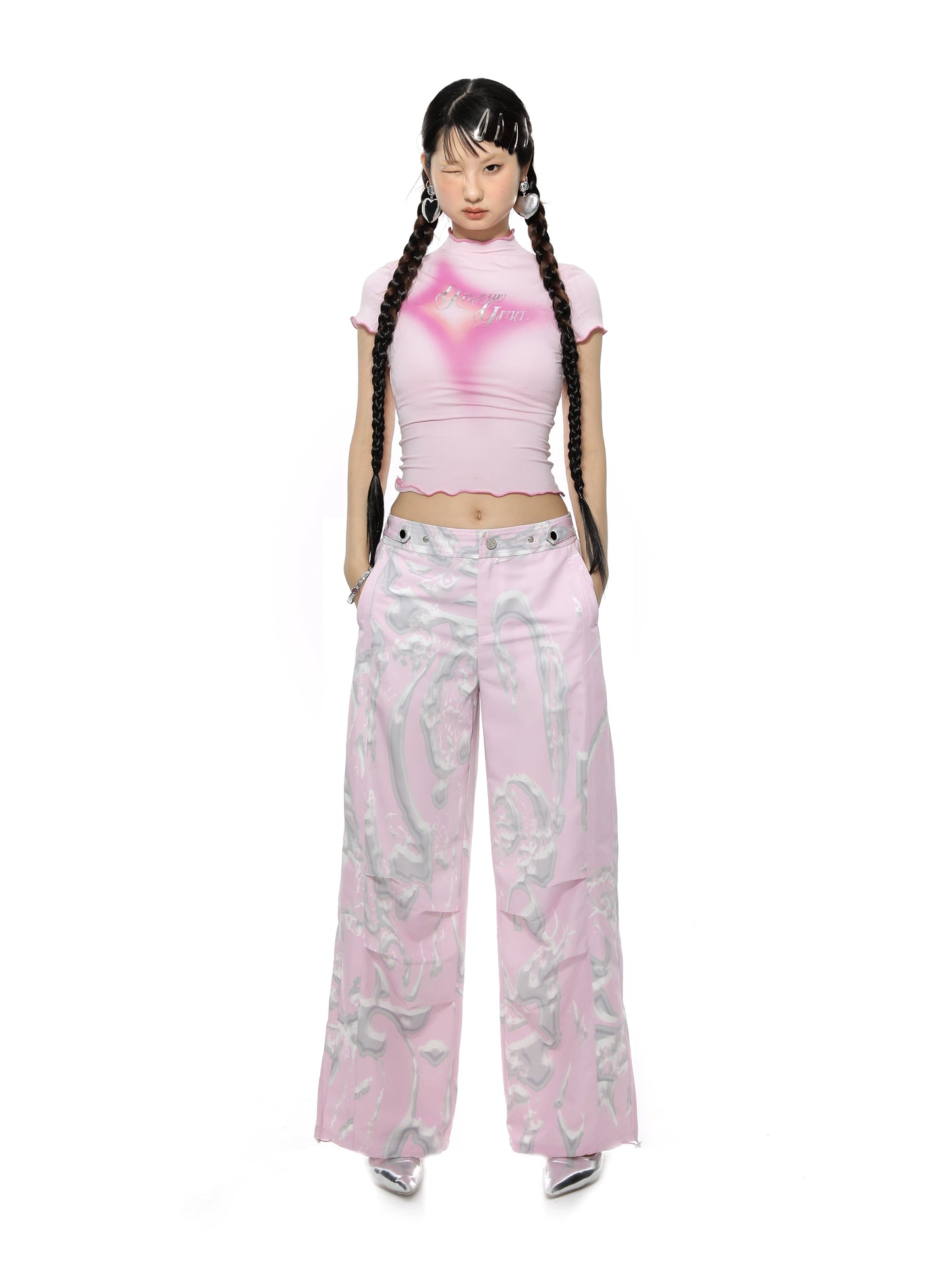 Metallic Pink Millennium Pants