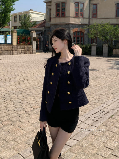 Celeb Wool Tweed Short Coat