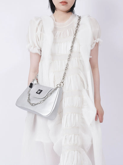 Gradient Pleated Shoulder Bag