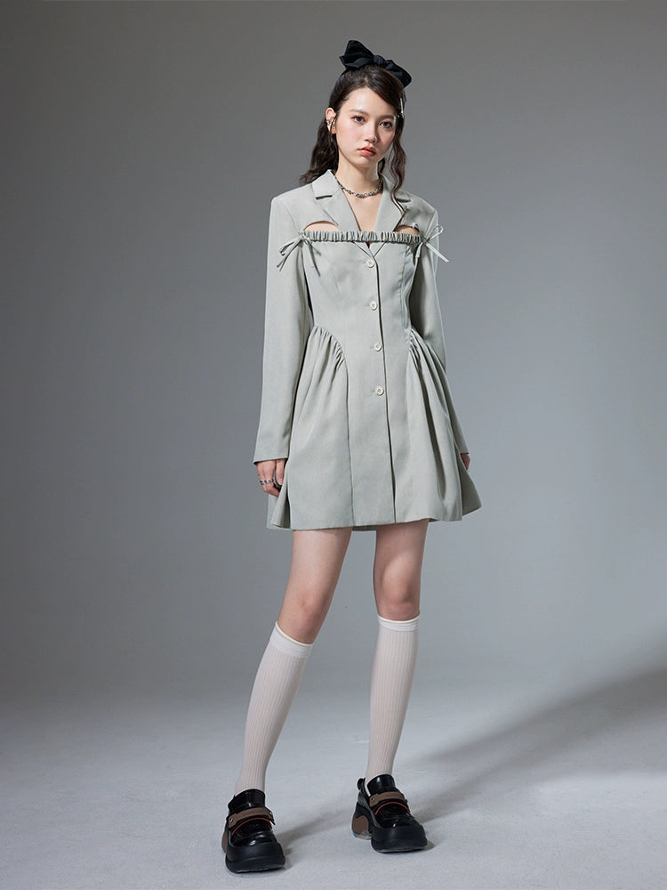 Wrinkle Pulling - Shirt Dress