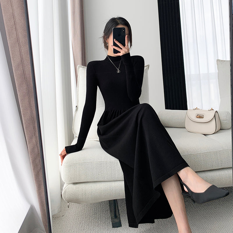 Slim Fit Black Knit Dress