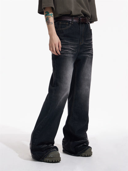 Nouvelle personnalité de niche rétro rétro jeans légèrement évasé pantalon asexual à jambes larges décontractées