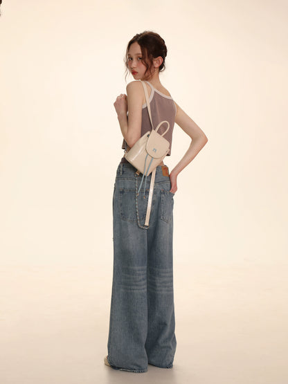 Mini Chain Backpack with Drawstring