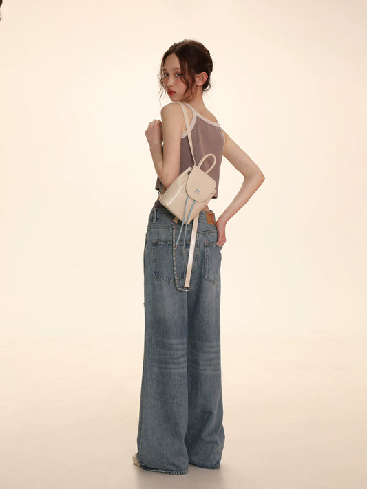 Mini Chain Backpack with Drawstring