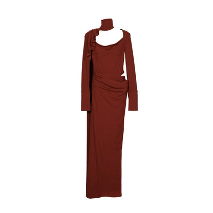 Robe creux en tricot en ruban rouge automne