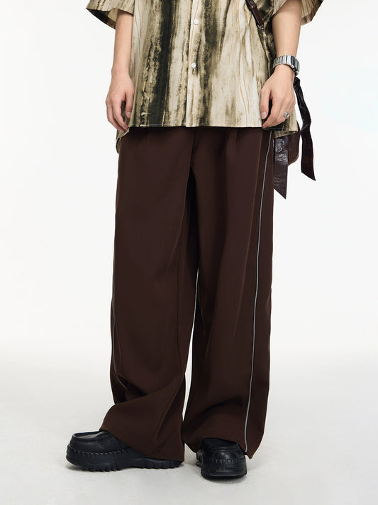 Curved Reflective - Wide Leg Drape Pants