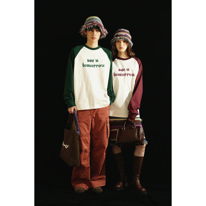 Raglan Sleeves Letter Print T-Shirt