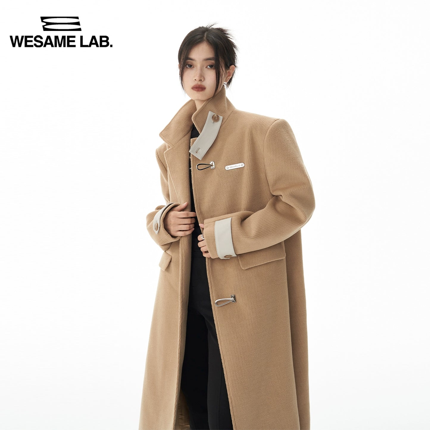 niche, sensation haut de gamme, chaleur rétro, manteau long en laine d'automne et hivernal pour les femmes