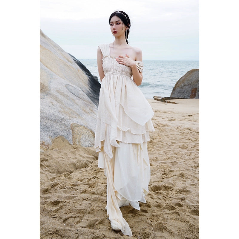 Elegant Silk Ramie Fairy Long Skirt