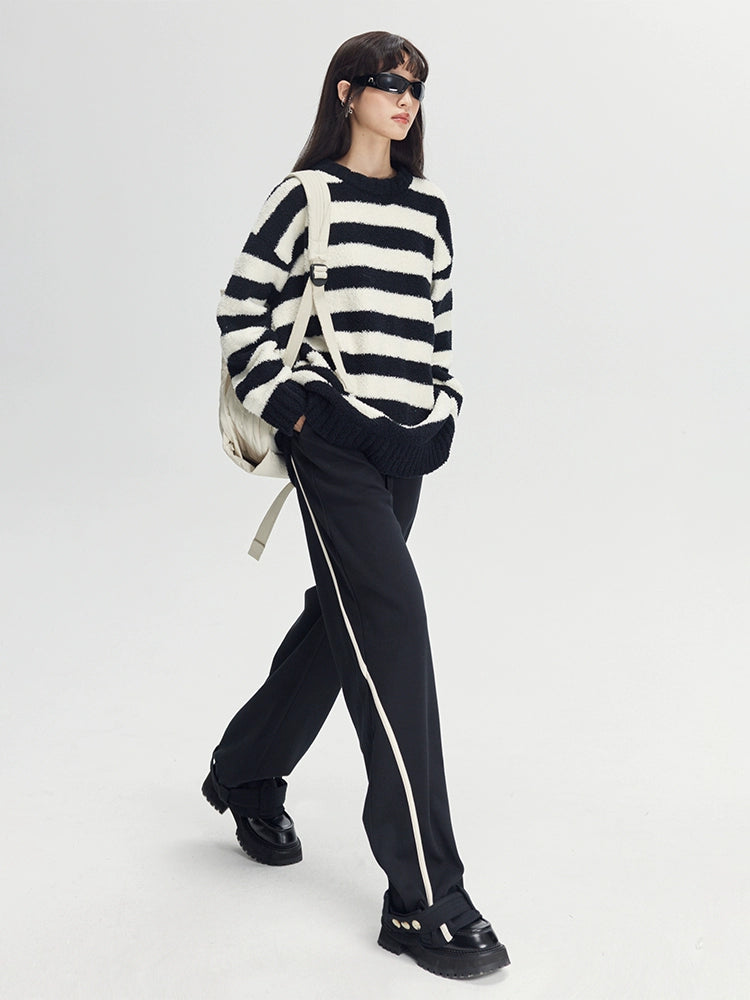 Contrast Stripe - Loose Sports Pants