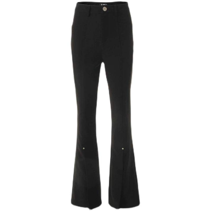 Structure Splice Suit légèrement épicé Pantalon de la jambe droite noire et slim