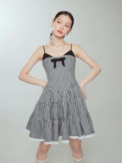 One Shoulder Bow - Vintage Chest Puff Dress