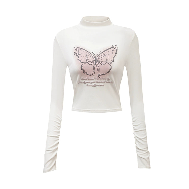 Butterfly Print Long Sleeve Tee