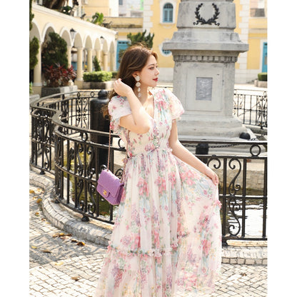 Cherry Blossom Vintage Beach Dress