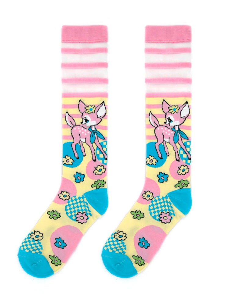 Checkered Deer Cotton Socks