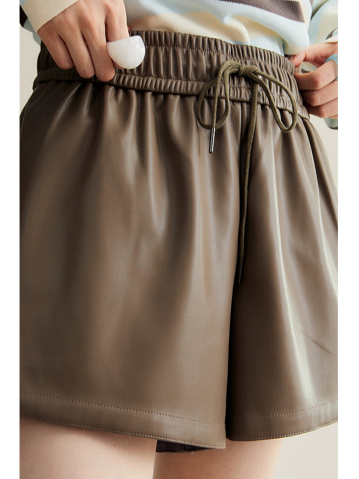 Thai Spicy Coffee PU Leather Shorts