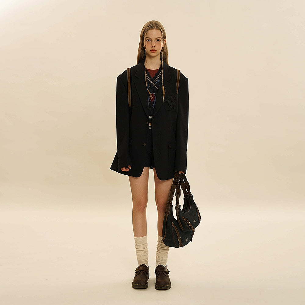 Tassel V-neck Diamond Knit Vest