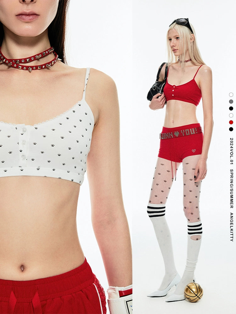 Reggiseno sportivo con artiglio del gatto a maglia