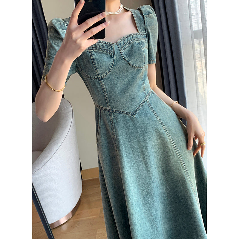 Blue Denim Dress 2023 Summer