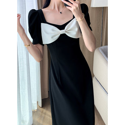 2023 Summer French Black Dress