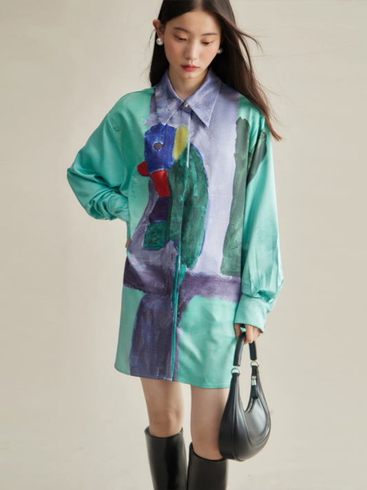 Parrot Art Loose Sleeve Shirt