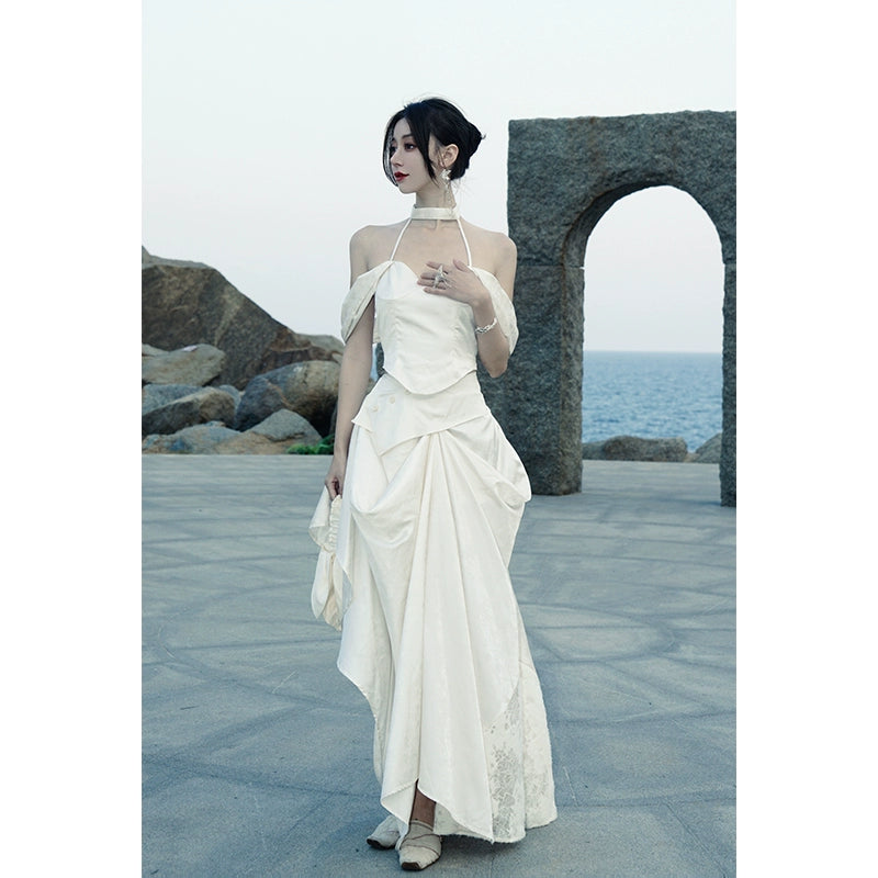 Elegant and romantic white French Fairy Long Dress Serendute Elegant and romantic white French Fairy Long Dress Serendute