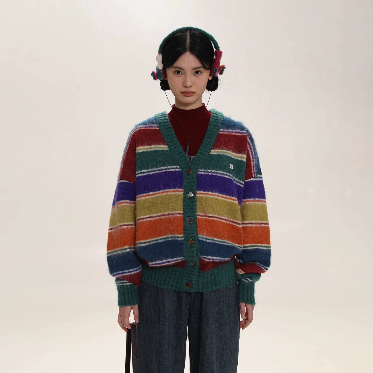 Retro Rainbow Stripe Knit