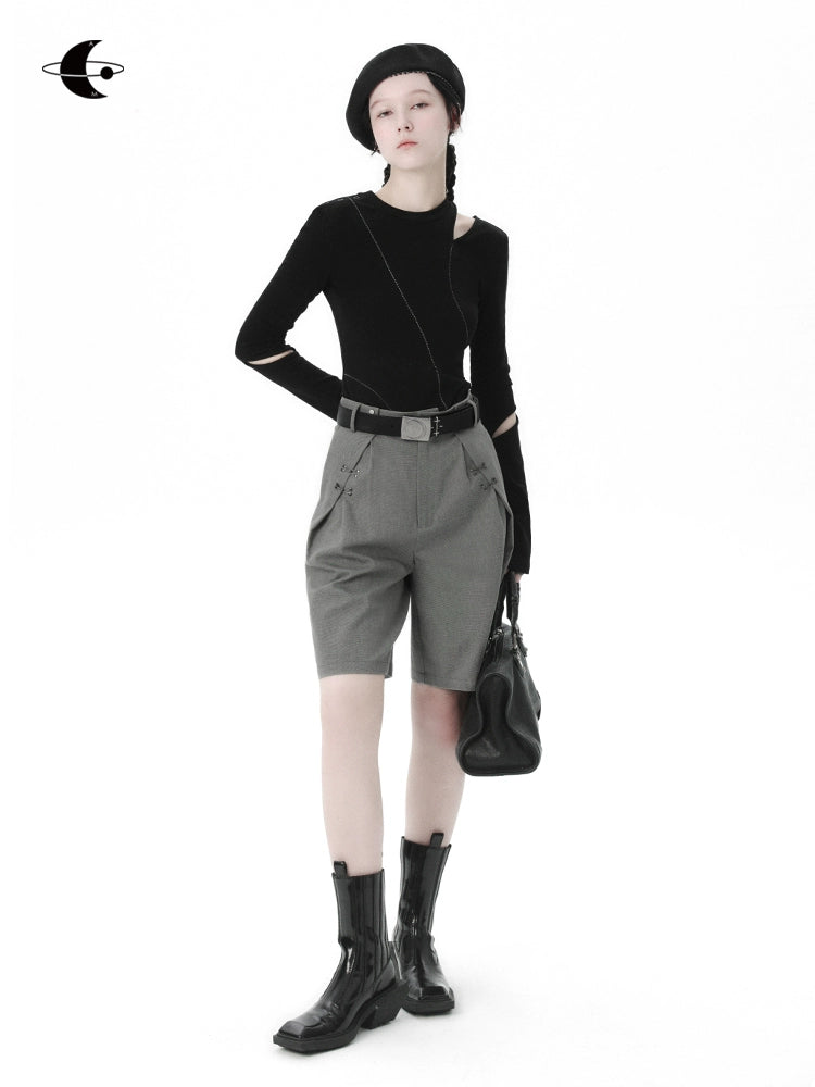 Grey Split High Waist Pants