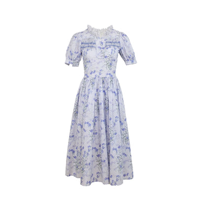 Spring in the Flowers Bubble Sleeve Wrap Dress