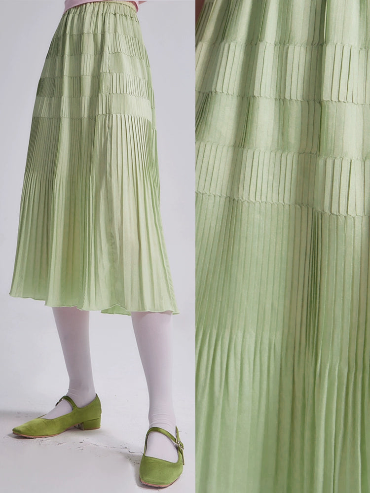 Green Fruit Dew Ruffle Shirt Skirt Set