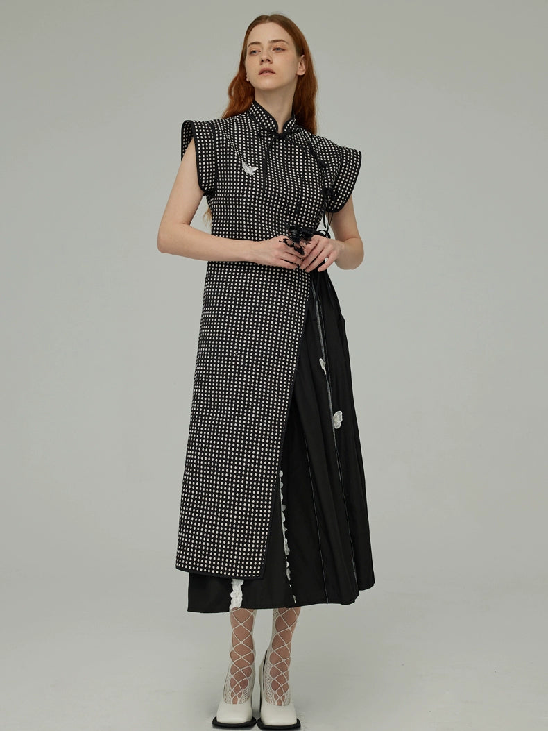 Dotted Qipao Dress