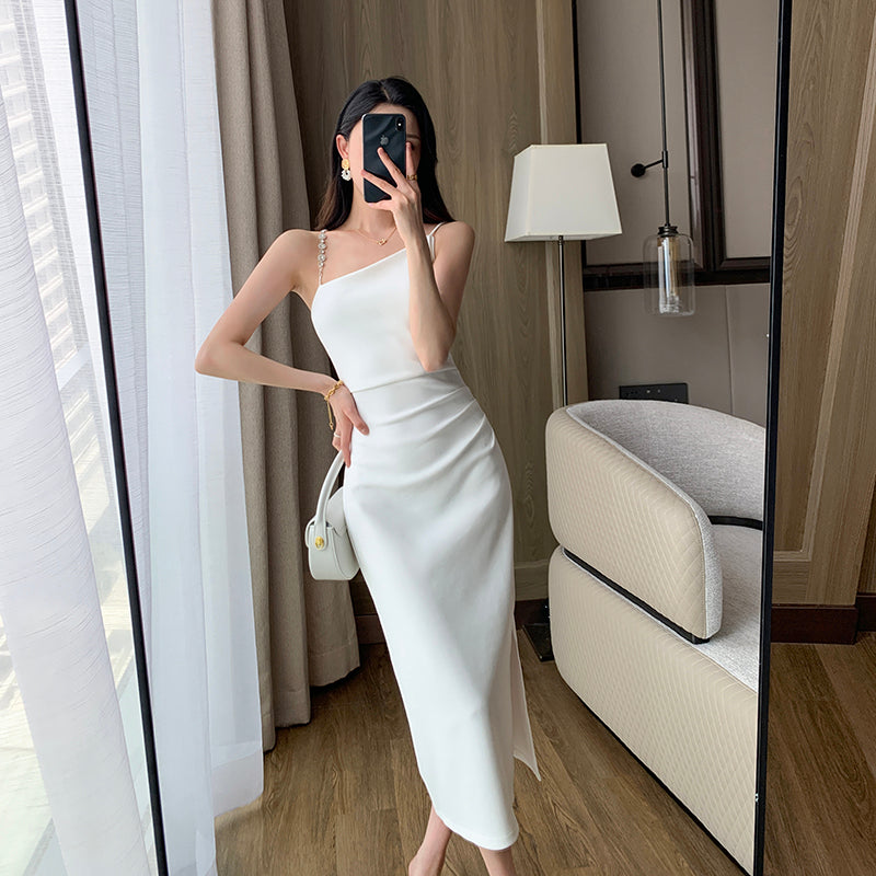 White Strap Long Dress