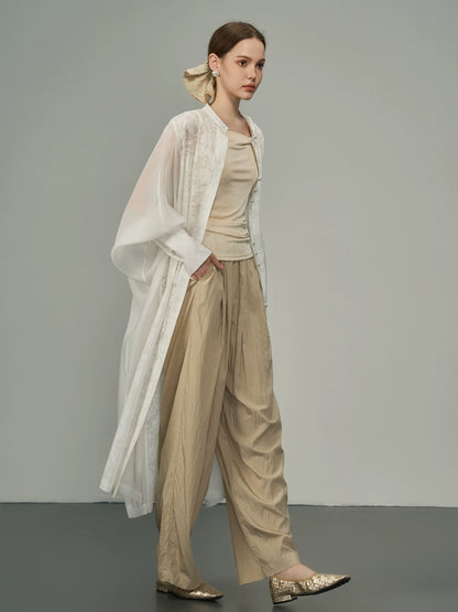 Black Apricot Wide Leg Pants