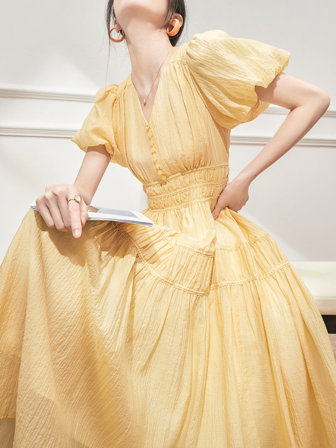 Yellow French Princess Bubble Dress