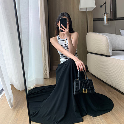 2023 High Waist Black Skirt