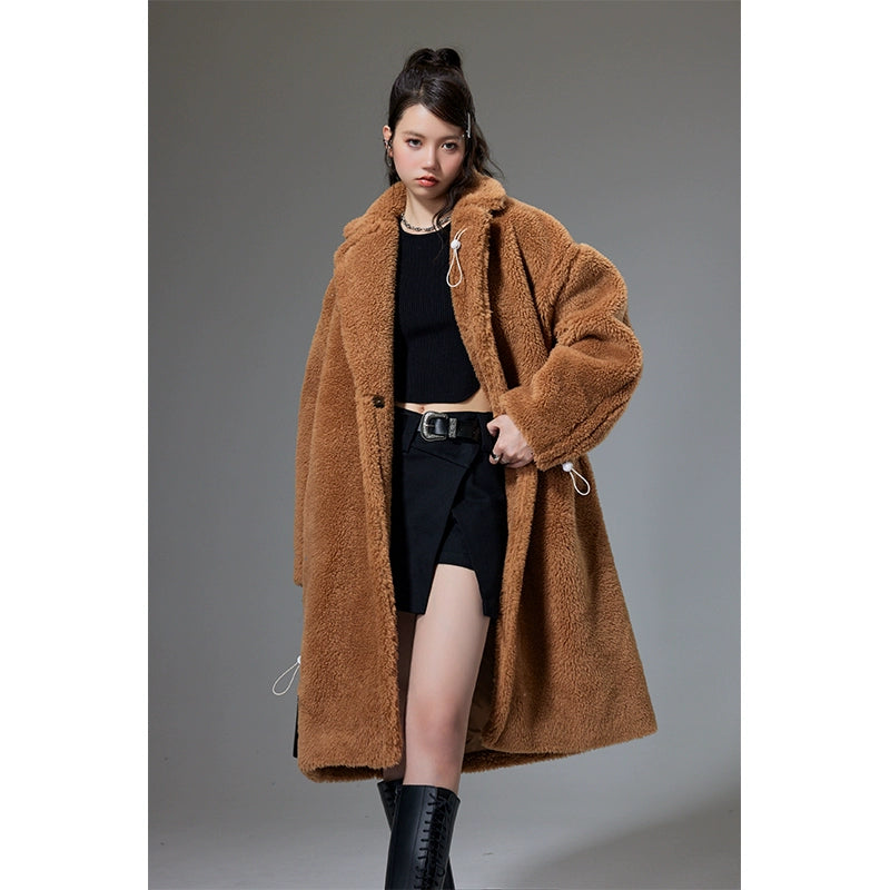 Teddy Bear - Mid-Length Lamb Hair Coat